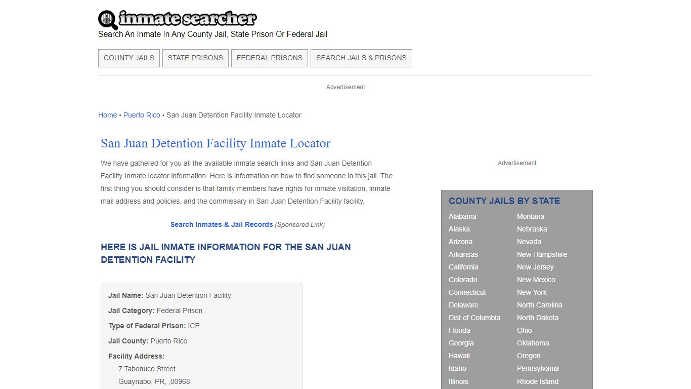 San Juan Detention Facility Inmate Locator - Inmate Searcher