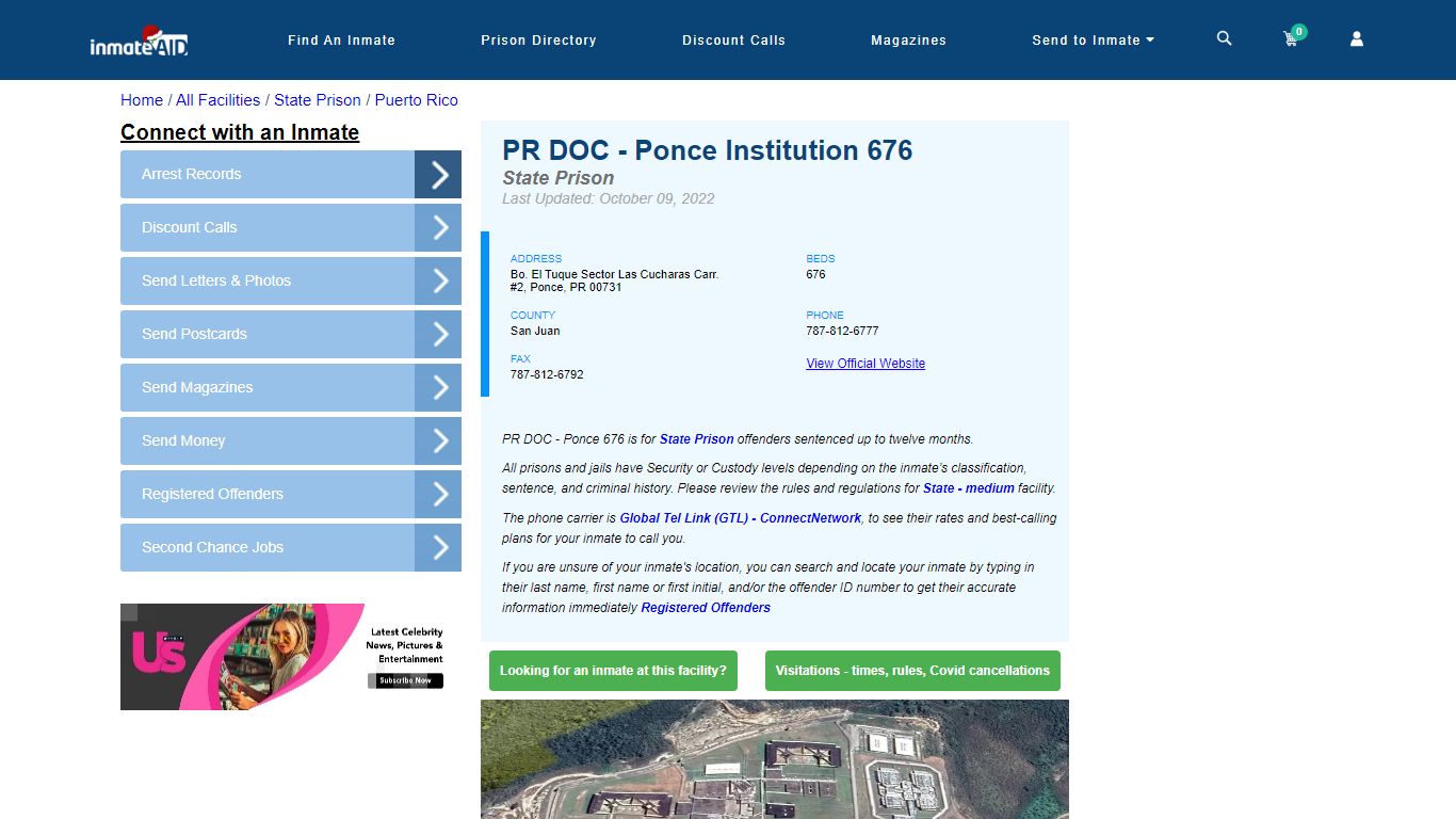 Ponce Institution 676 & Inmate Search - Puerto Rico