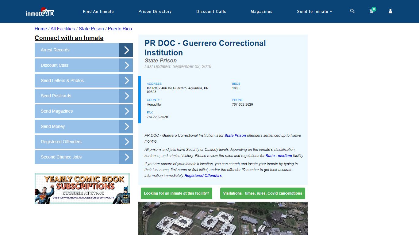 Guerrero Correctional Institution & Inmate Search - Aguadilla, PR